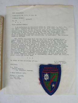 Merrill's Marauders WWII Patch and More