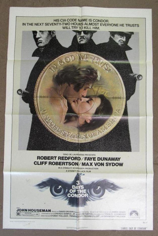 Three Days of the Condor 1975 Robert Redford Movie Poster