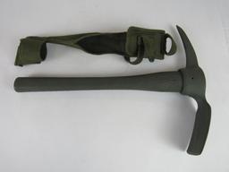 WWII US Army 1944 Diamond Calk Pick Axe w/ Carrier
