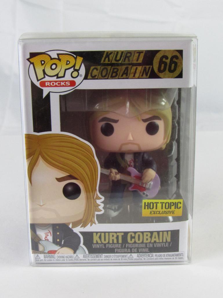 (2) Funko Pop Rock #66 & 67 Kurt Cobain Figures Hot Topic & FYE Exclusive MIB