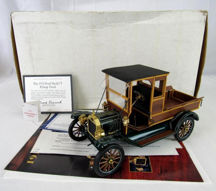 Franklin Mint 1:16 1913 Ford Model T Pick-Up Truck w/ Wood Sides