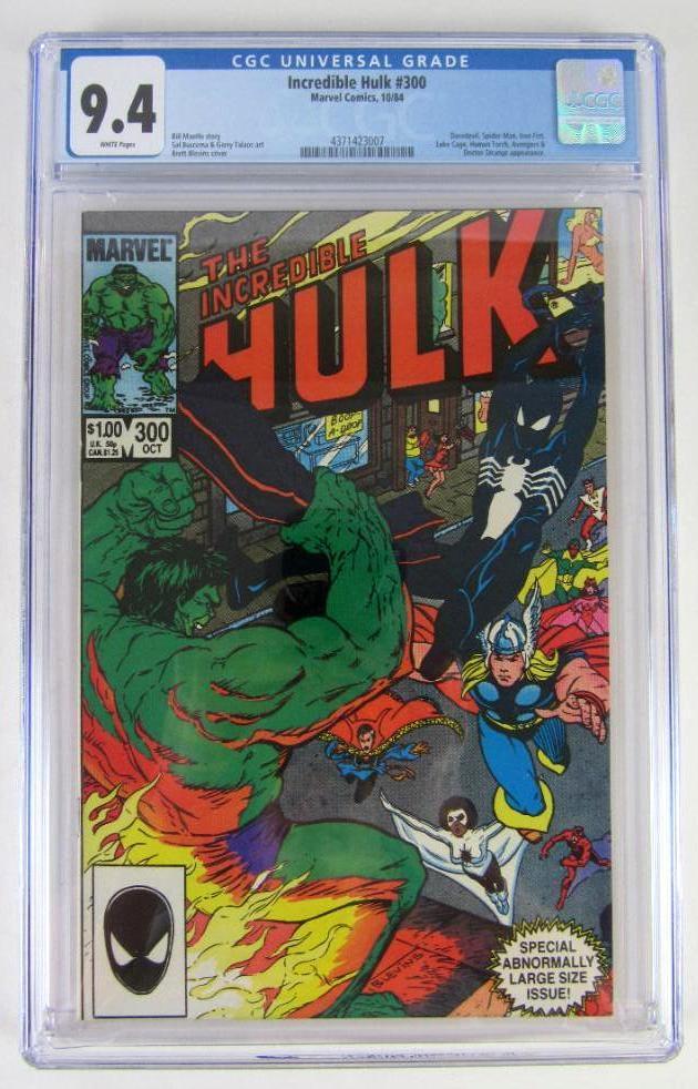 Incredible Hulk #300 (1984) Classic Cover/ Early Black Suit Spider-Man CGC 9.4