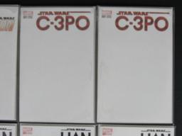 Lot (8) Marvel Star Wars Blank Sketch Variant Covers- Han Solo, C-3PO, Poe Dameron