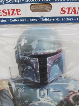 NOS Vintage Star Wars Bob Fett Lifesize Standee Sealed in Original Package