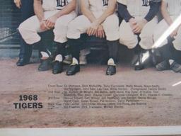 Excellent Vintage 1968 Detroit Tigers (World Champs) Promotional Poster Klett Cadillac HUGE