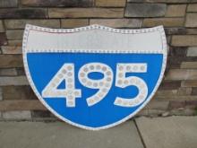 Authentic NOS Interstate 495 Long Island Expressway Reflective Highway Sign