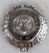 Obsolete Oak Park Mich Public Safety Service Officer Badge