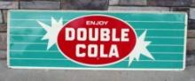 Beautiful Vintage "Enjoy" Double Cola Metal 5 Ft. Advertising Sign