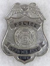 Vintage Obsolete Sand Lake, Mich. Police Patrolman Badge