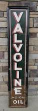 Vintage Valvoline Motor Oil 5 Ft. Embossed Metal Vertical Gas & Oil Sign