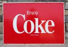 Vintage Coca Cola "Enjoy Coke" Metal Advertising Sign