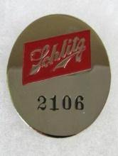 Vintage Schlitz Beer Employee Badge