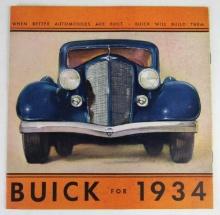 Antique Original 1934 Buick Sales Brochure
