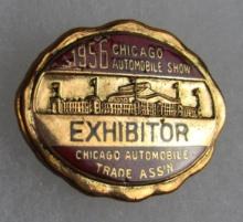 Antique 1956 Chicago Automobile Show Exhibitor Badge