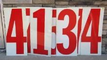 Group Vintage 3ft. Metal Gas Station "Numbers Price" Signs