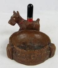 Antique Scotty Dog Ashtray with Lighter