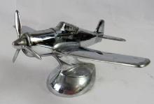 Vintage Hamilton Products Art Deco Chrome Airplane Cigarette/ Desk Lighter
