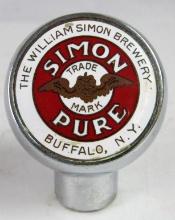 Rare Original Antique Simon Pure Beer Tap Handle w/ Porcelain Enameled Logo
