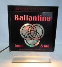 Vintage Ballantine Beer Lighted Bar-Back Sign 6 x 7.5"
