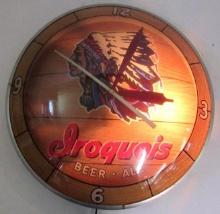 Outstanding Antique Iroquois Beer & Ale Glass Double Bubble Advertising Clock