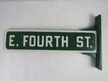 Antique E.FOURTH ST. Cast Aluminum Street Sign (Buffalo, NY)