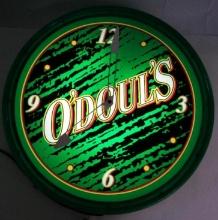 1999 Dated Anheuser Busch O'DOULS Beer Lighted Wall Clock