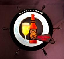 Excellent Vintage Ballentine Beer "Ship's Wheel" Lighted Advertising Sign