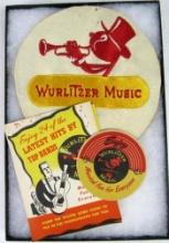 Antique Wurlitzer Music Grouping- Felt Patch, Coaster, Table Leaflets