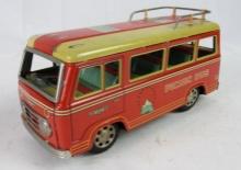 Antique Japan Tin Friction "Picnic Bus" 9.25"