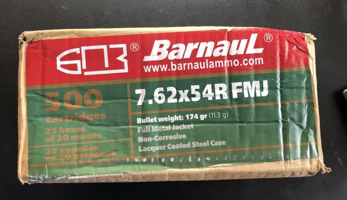 CASE/500 BARNAUL 7.62x54R AMMO 174 GR. FMJ