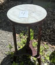 14" Round Marble Top Plant Stand