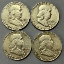 Franklin Half Dollars (4)