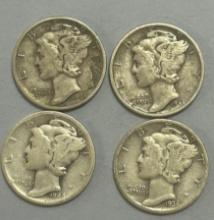 Mercury Dimes (4 Rolls)