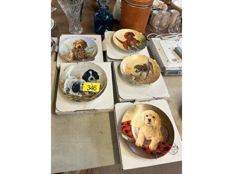 5 Dog Collector Plates