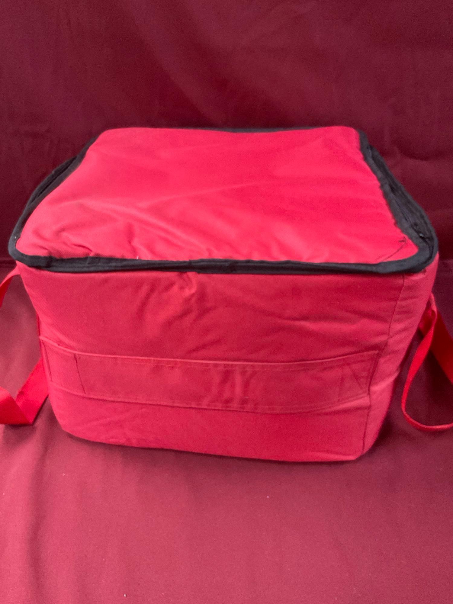 Large hot & cold delivery bag, red , 2 pieces