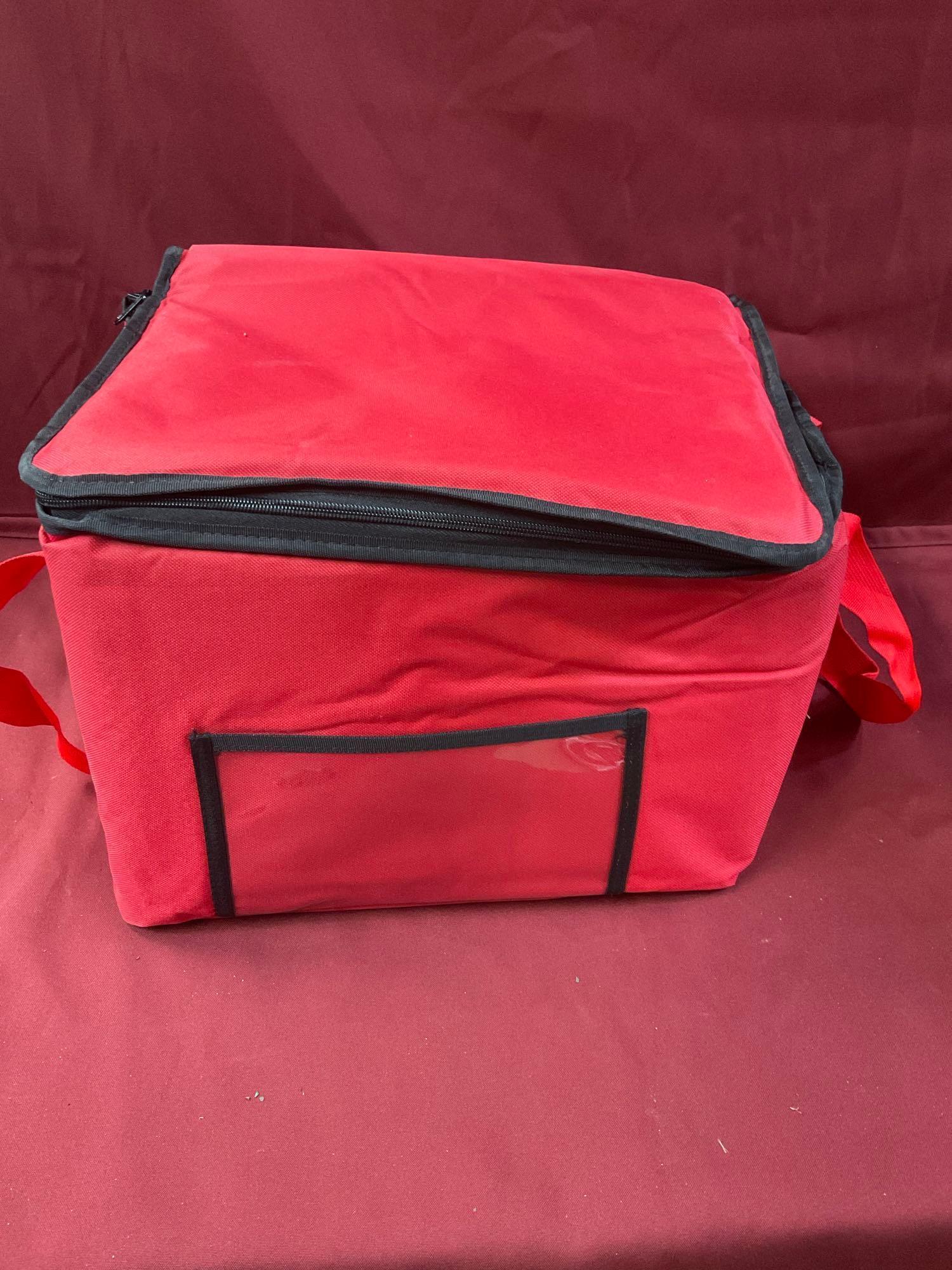 Large hot & cold delivery bag, red, 2 pieces.