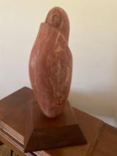 23" T x 12" W stamped Fred Begay 90 sculpture with wood stand