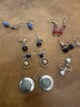 Assorted custom earrings. 7 pairs