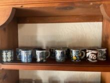 Vintage Royal Copenhagen annual collectable small mugs. 1989,1981-1989. 10 mugs total