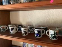 Vintage Royal Copenhagen annual collectable small mugs. 1967-1971 1973-1979. 12 mugs total