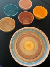 Handcrafted by Terry Brown, Ceramic bowls. 1) 11" 5) 5". 6 total