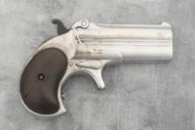Remington O/U Derringer, .41 caliber, SN 145, nickel finish, 3" barrel, original two-piece checkered