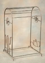 Custom made iron Saddle Stand, 39 1/2" T x  25" L x 16 1/2" W, with five-point iron star in each end