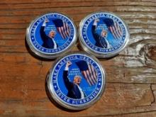 3 2024 Donald Trump Fight Fight Fight Assassination Commemorative Coins in Holders Never Surrender