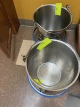 Lot of (2) Surgical Kick Buckets / Sponge Receptacles