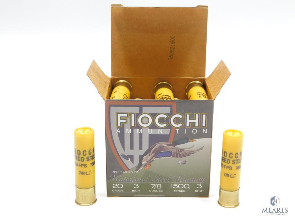 25 Rounds Fiocchi Waterfowl Steel Hunting 20 Gauge 3" 7/8 oz.