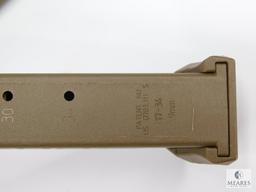 Group of Two New 32-round 9mm FDE Pistol Magazines - Fits Glock 17, 19, 26, 34 and Carbine Rifles