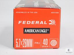 50 Rounds Federal American Eagle 5.7x28 Ammunition - 40-grain FMJ