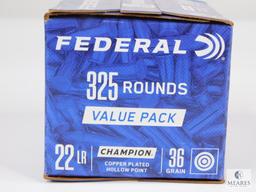 325 Rounds Federal Champion .22LR Ammunition - 36-grain Hollow Point