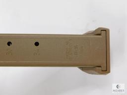 Two New 32 Round 9mm FDE Pistol Magazine Fits Glock 17, 19, 26, 34 and Carbine Rifles